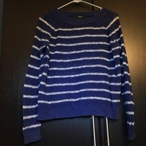 Navy and White Striped Lightweight Sweater